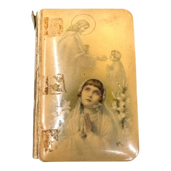 Vintage Other - Rare Vintage 1936 Antique Celluloid 1st Communion Prayer Book W/ Crucifix READ